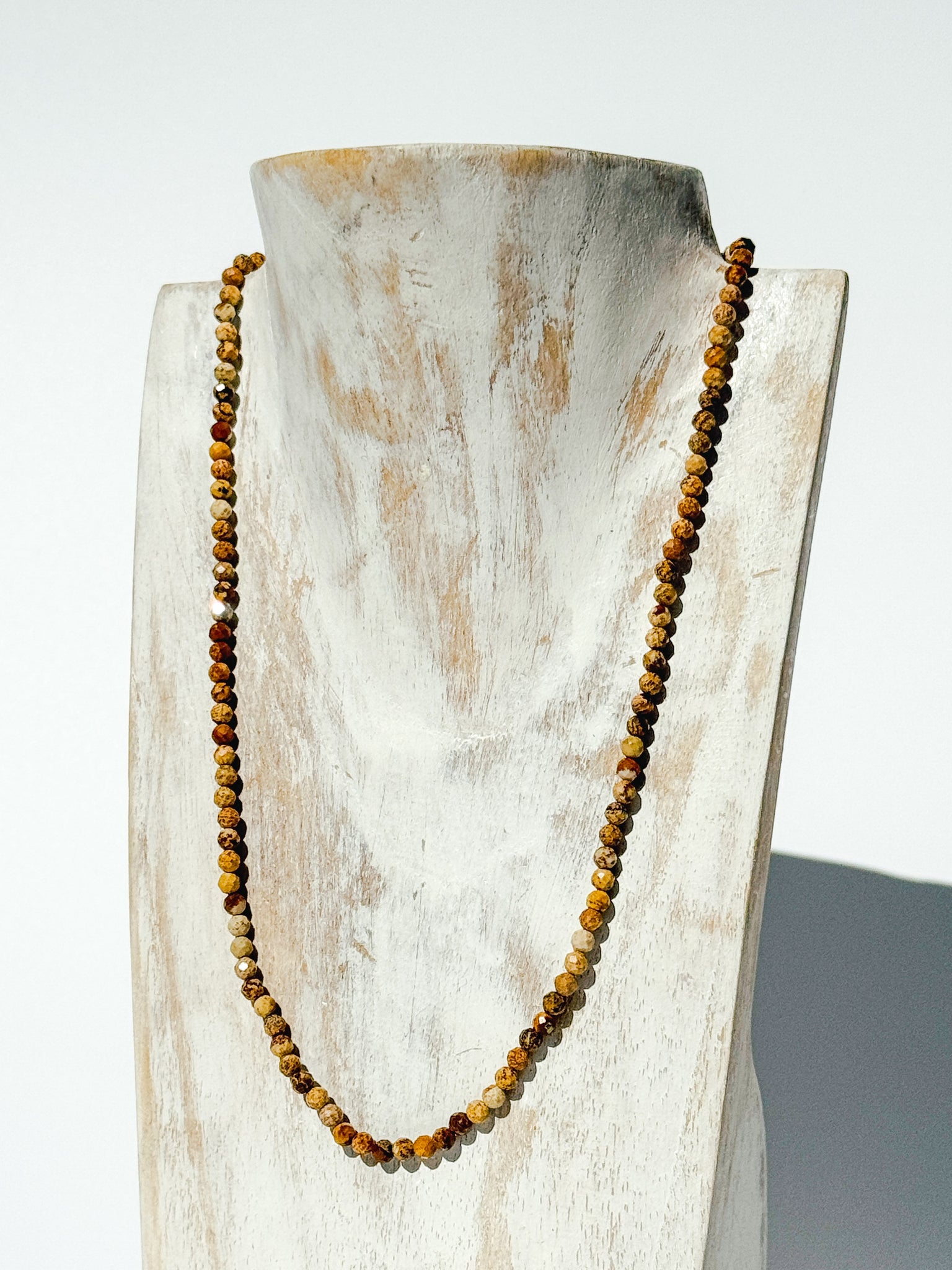 ✧ Solace Choker – Picture Jasper • 3 mm Faceted Gemstone • Waterproof ✧