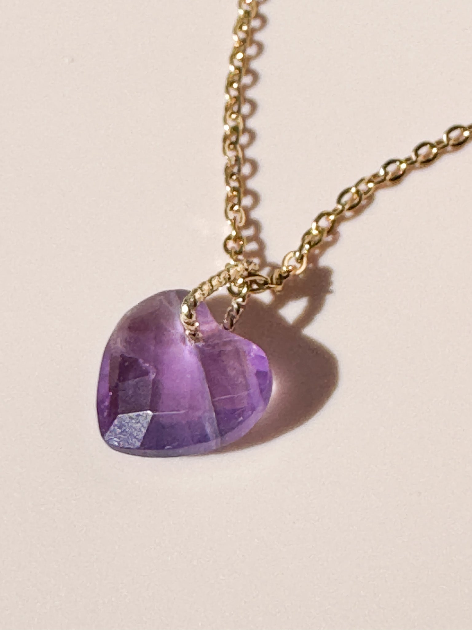 Faceted Amethyst Heart 