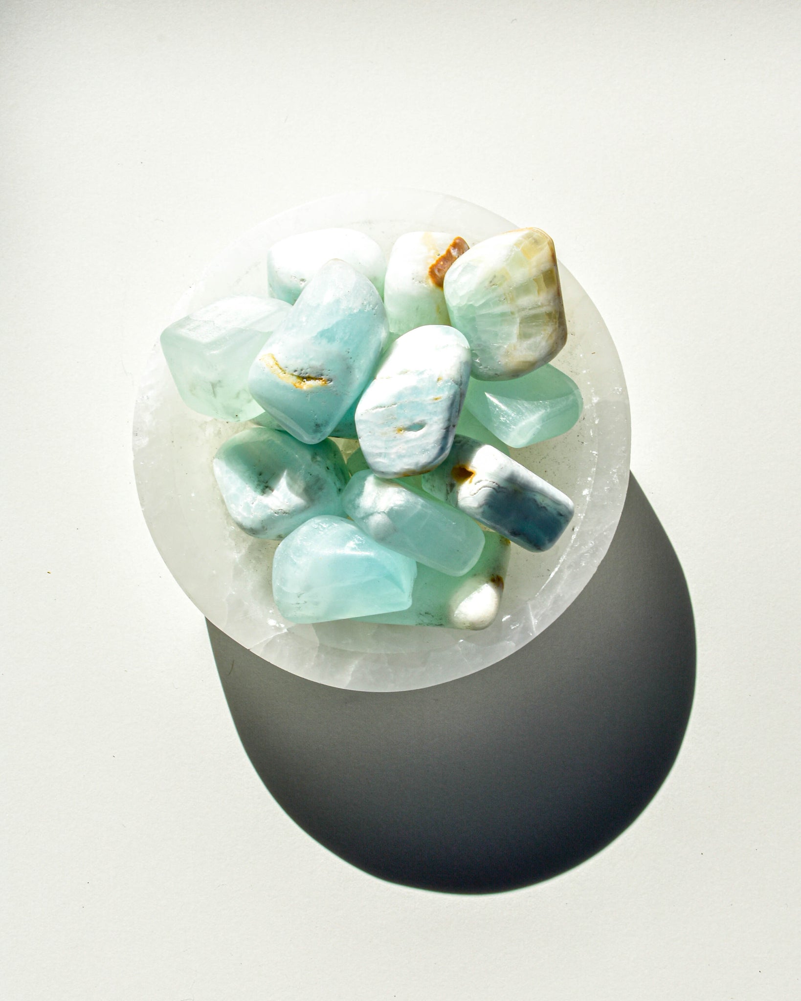 Caribbean Blue Calcite Tumbles