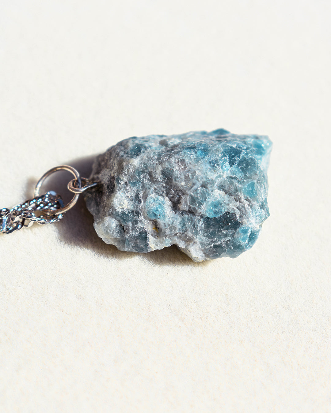 Stainless Steel chain with Apatite crystal pendant