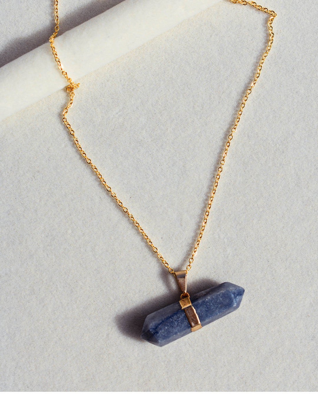Gold Plated chain with Blue Quartz pendant