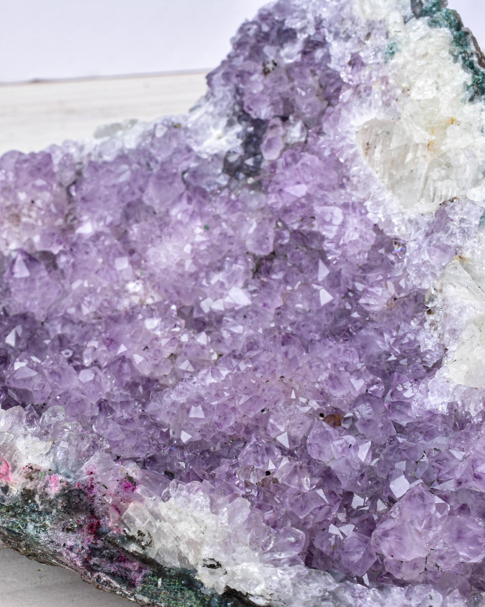 Amethyst Druzy with Calcite