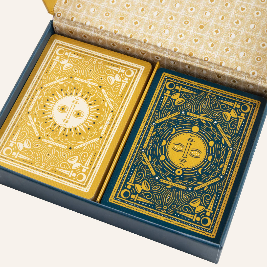 Illuminated Playing Card Set: Two Decks with Game Rules