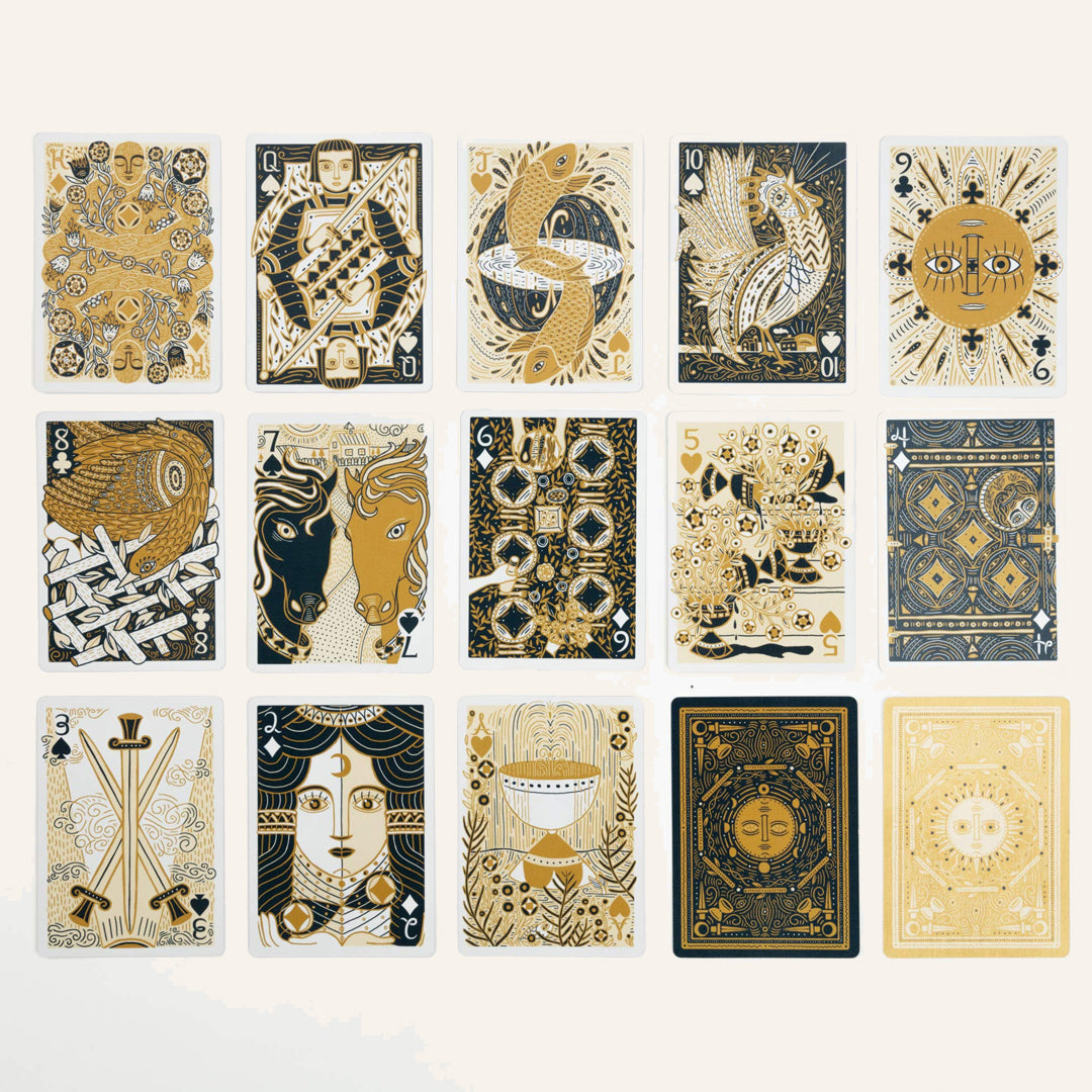Illuminated Playing Card Set: Two Decks with Game Rules